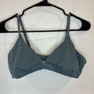 Skims Women's Triangle Bralette Bra Size XL Blue Soft Cotton Minimalist